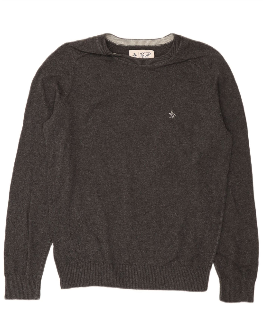 Maglione da uomo girocollo Penguin piccolo in cotone grigio