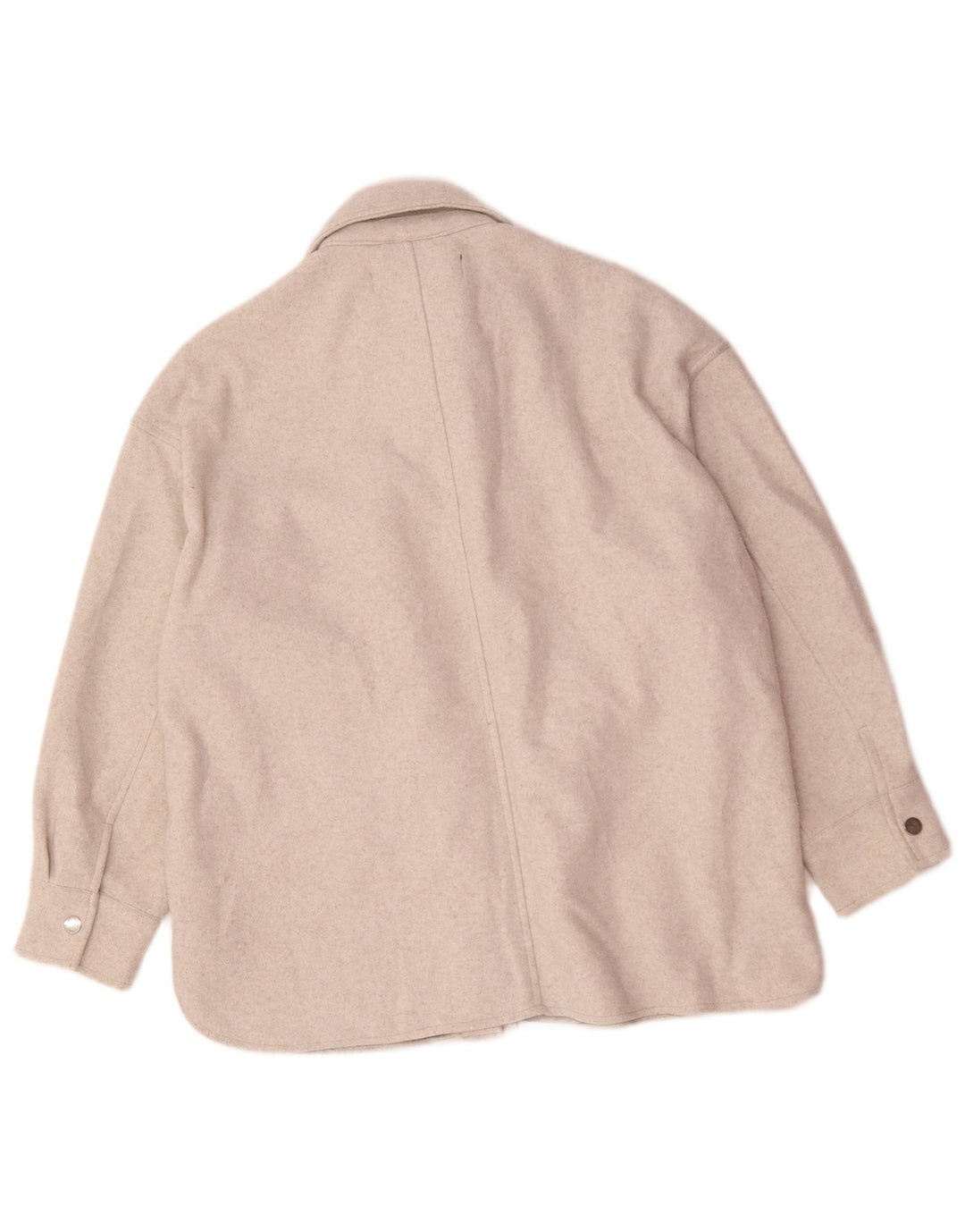 Giacca Shacket da donna Zara UK 14 Poliestere beige medio