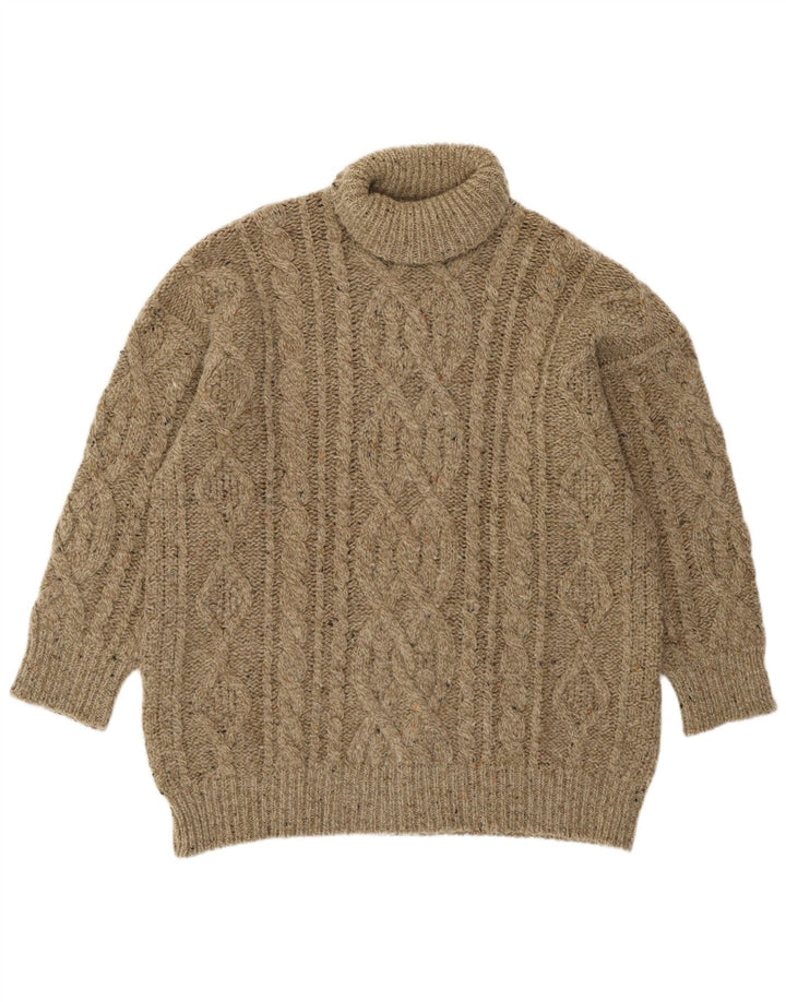 Maglione maglione collo alto da uomo Blues Club grande lana beige