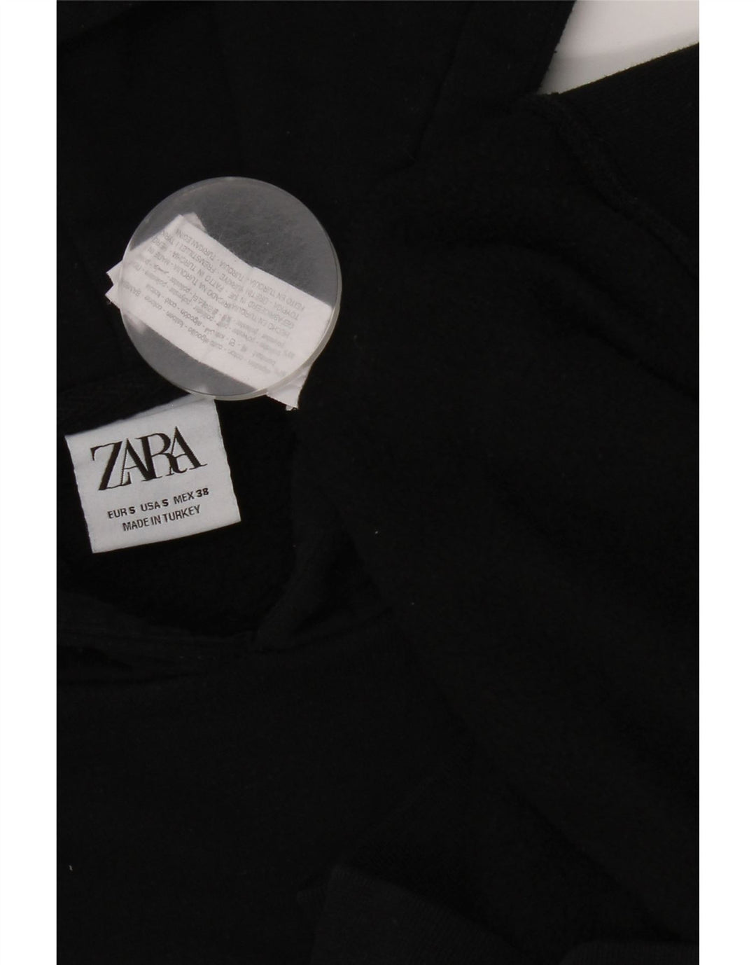 Felpa con cappuccio da uomo Zara piccola in cotone nero
