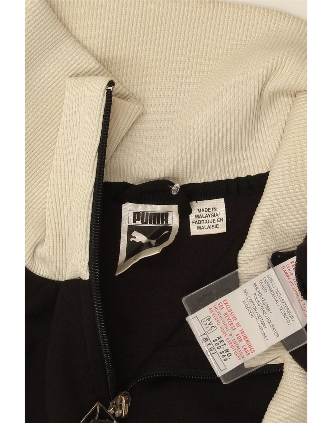 Giacca da tuta da ragazza Puma 13-14 anni in poliestere color block nero