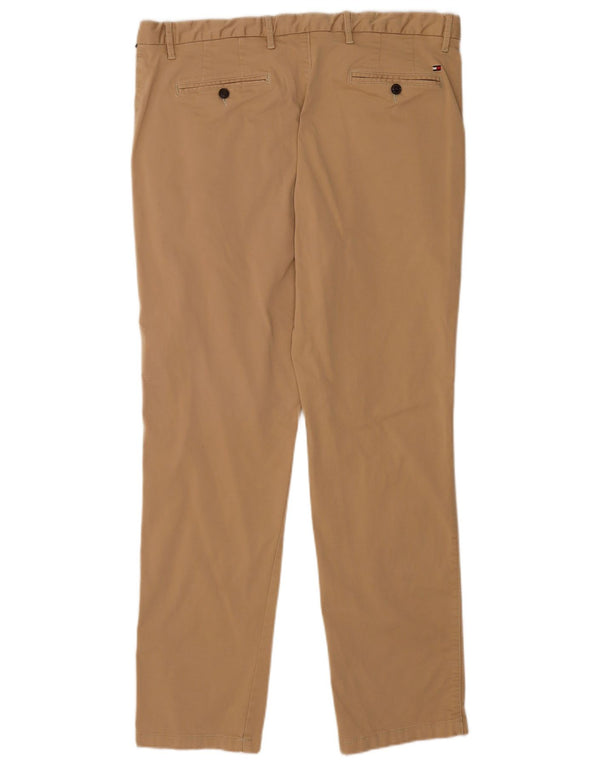 Pantaloni chino dritti da uomo Tommy Hilfiger W38 L32 in cotone beige