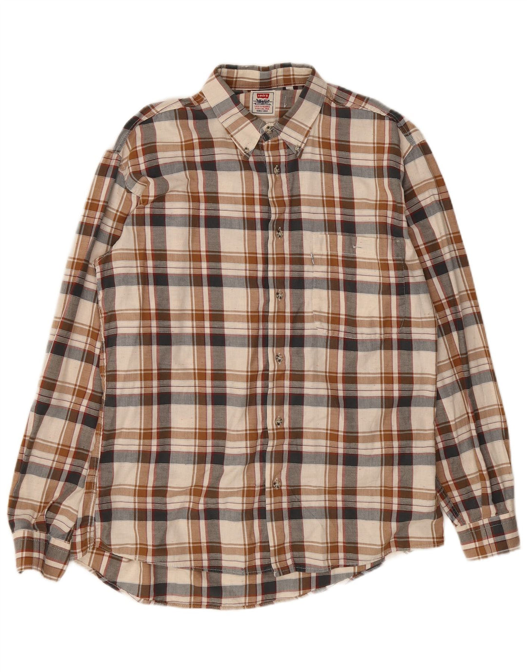 Camicia in flanella da uomo Levi's a quadri beige grande