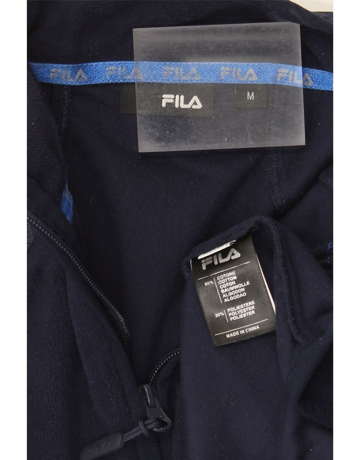 Giacca in pile da uomo Fila UK 38 cotone color block medio blu navy