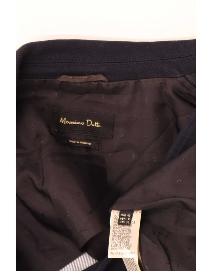 Giacca blazer da donna a 1 bottone Massimo Dutti EU 40 cotone medio blu navy