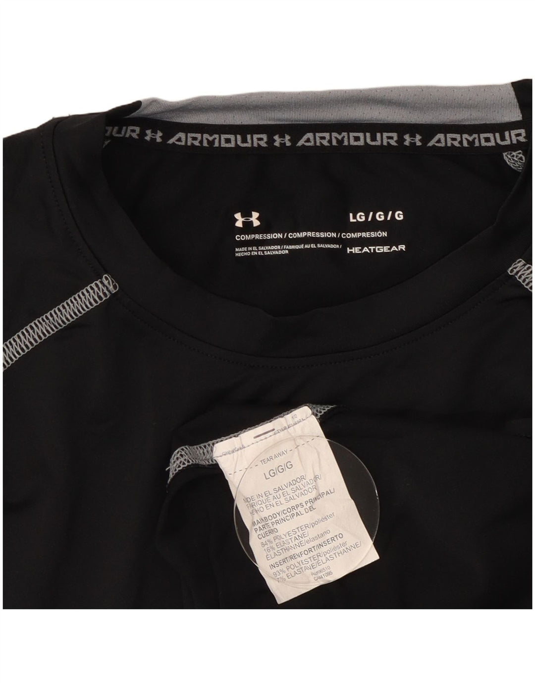 Under Armour Mens Heat Gear Top manica lunga grande poliestere nero