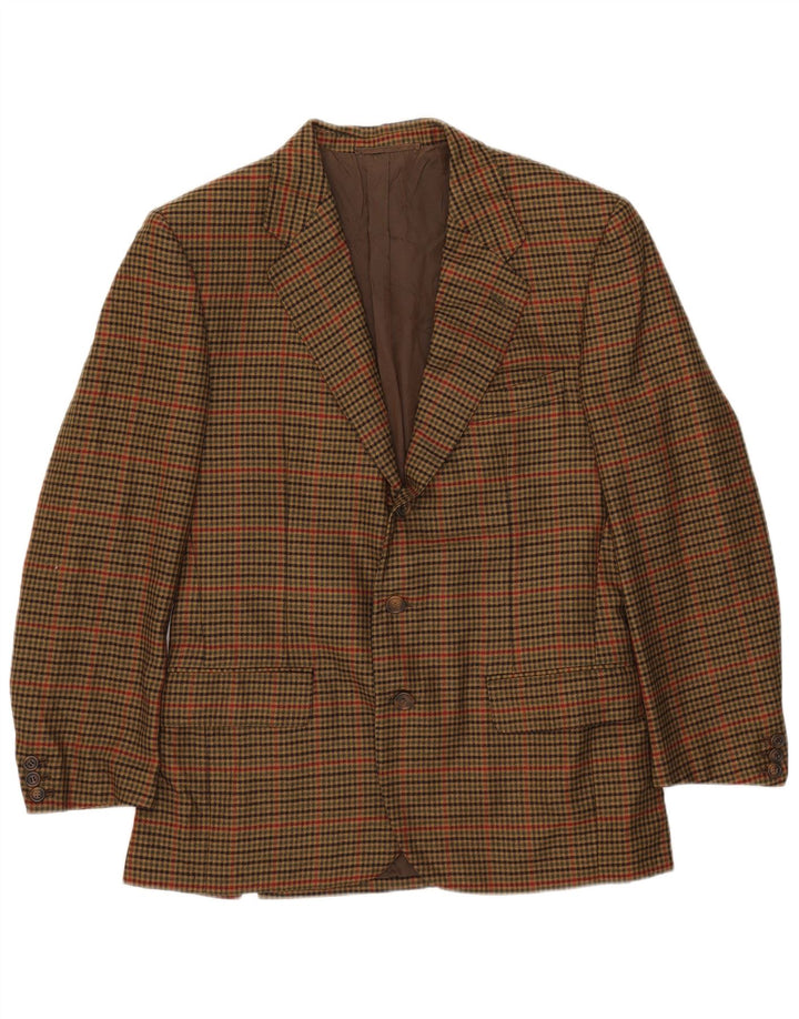 Giacca blazer da uomo a 3 bottoni Loro Piana IT 50 grande pied de poule kaki