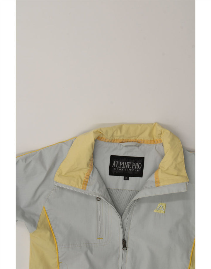 ALPINE PRO Womens Crop Tracksuit Top Jacket UK 14 Medium Grey Colourblock Vintage Alpine Pro and Second-Hand Alpine Pro from Messina Hembry 