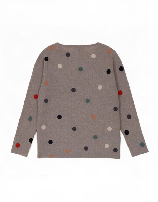 Maglione maglione con scollo a barca da donna di White Stuff UK 10 Piccolo pois grigio
