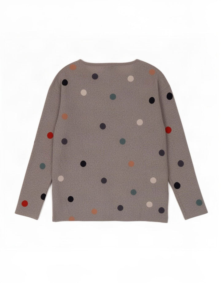 Maglione maglione con scollo a barca da donna di White Stuff UK 10 Piccolo pois grigio