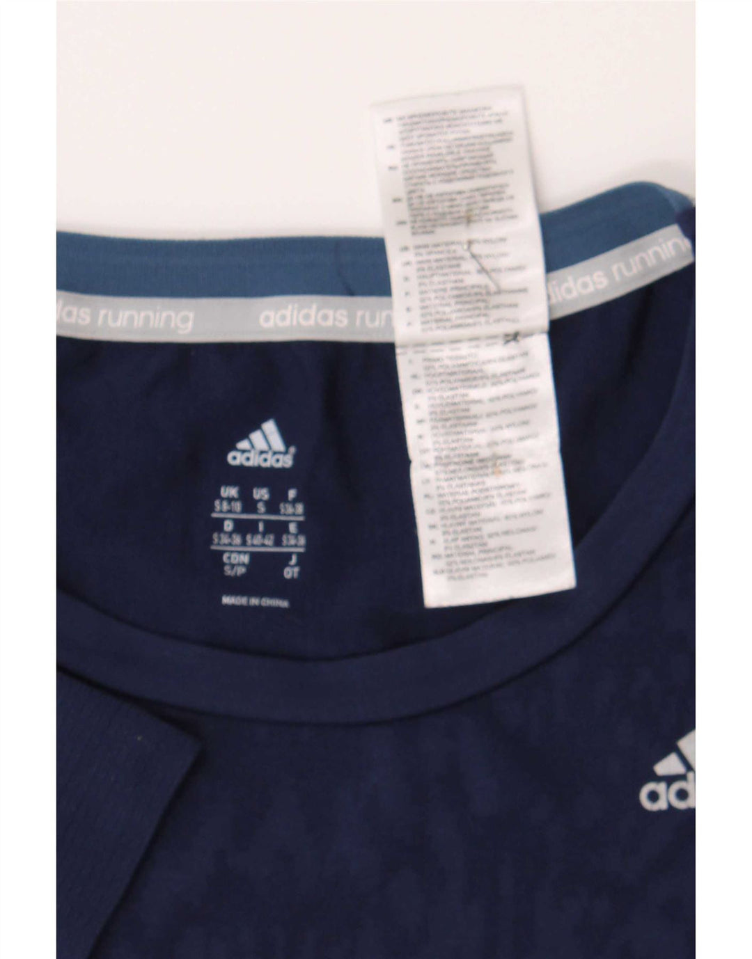 T-shirt Adidas da corsa da donna con motivo astratto UK 8/10 Small Blu navy
