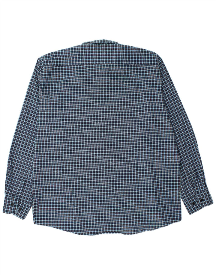 Camicia vintage da uomo in flanella taglia 45 XL a quadri blu
