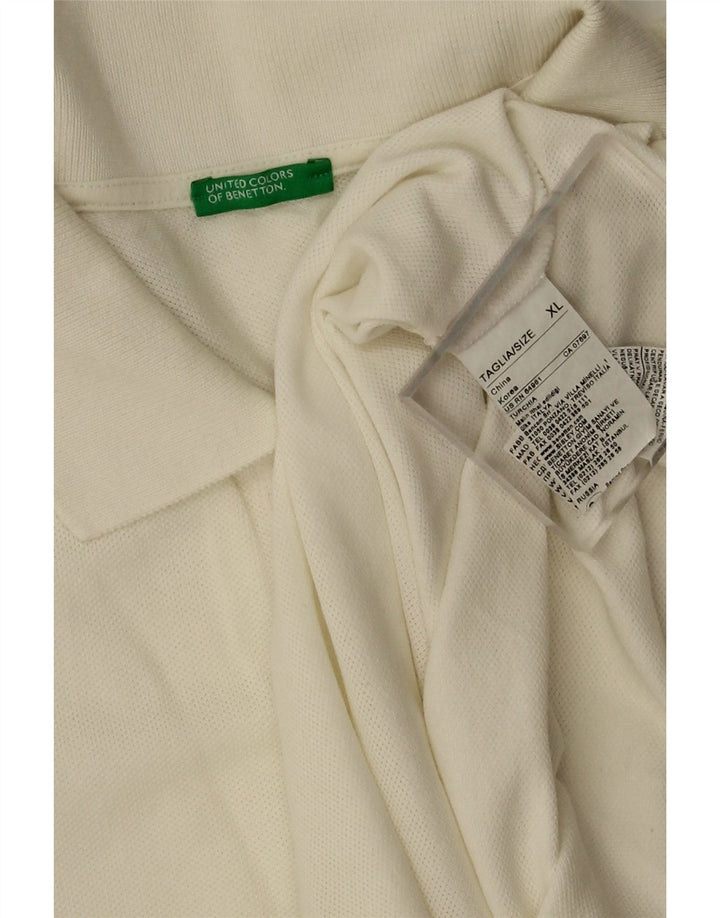 Polo Benetton Uomo XL Cotone Bianco