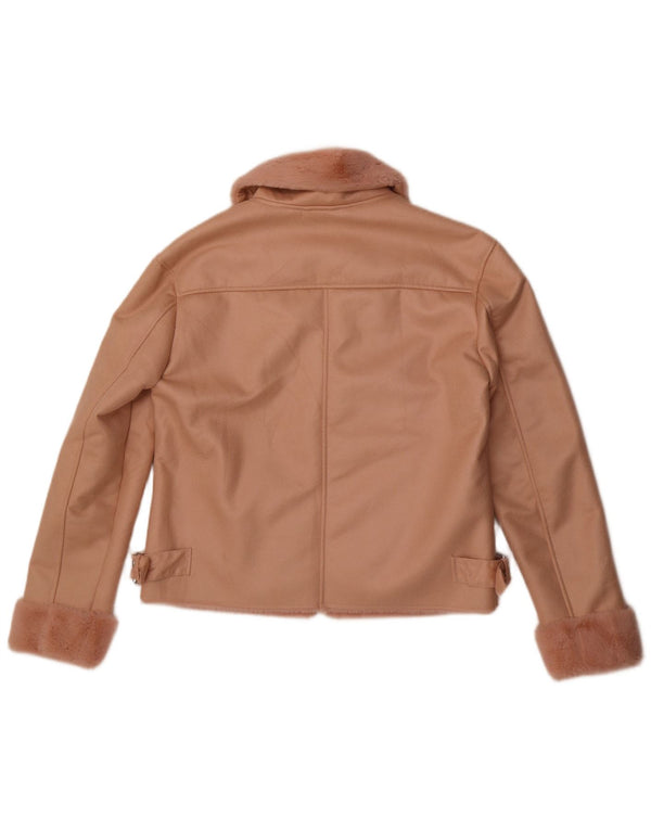 Guess Giacca Sherpa da donna in ecopelle UK 12 Poliestere rosa medio