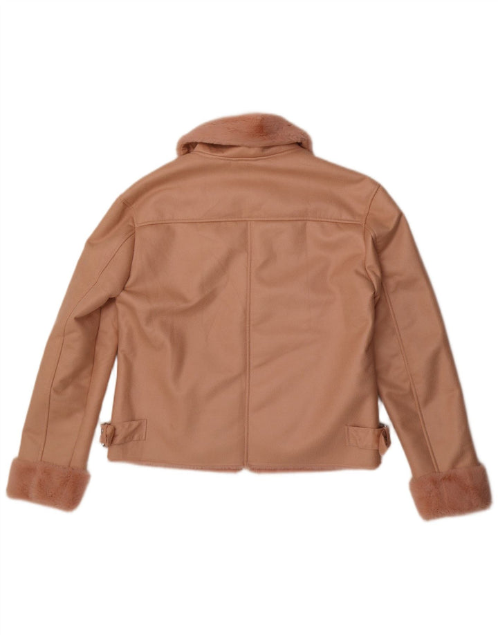 Guess Giacca Sherpa da donna in ecopelle UK 12 Poliestere rosa medio
