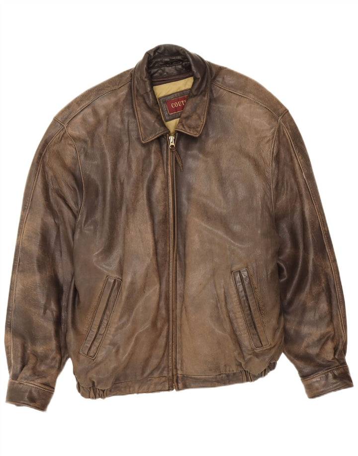 Giacca in pelle da uomo Couture UK 42 XL Pelle marrone