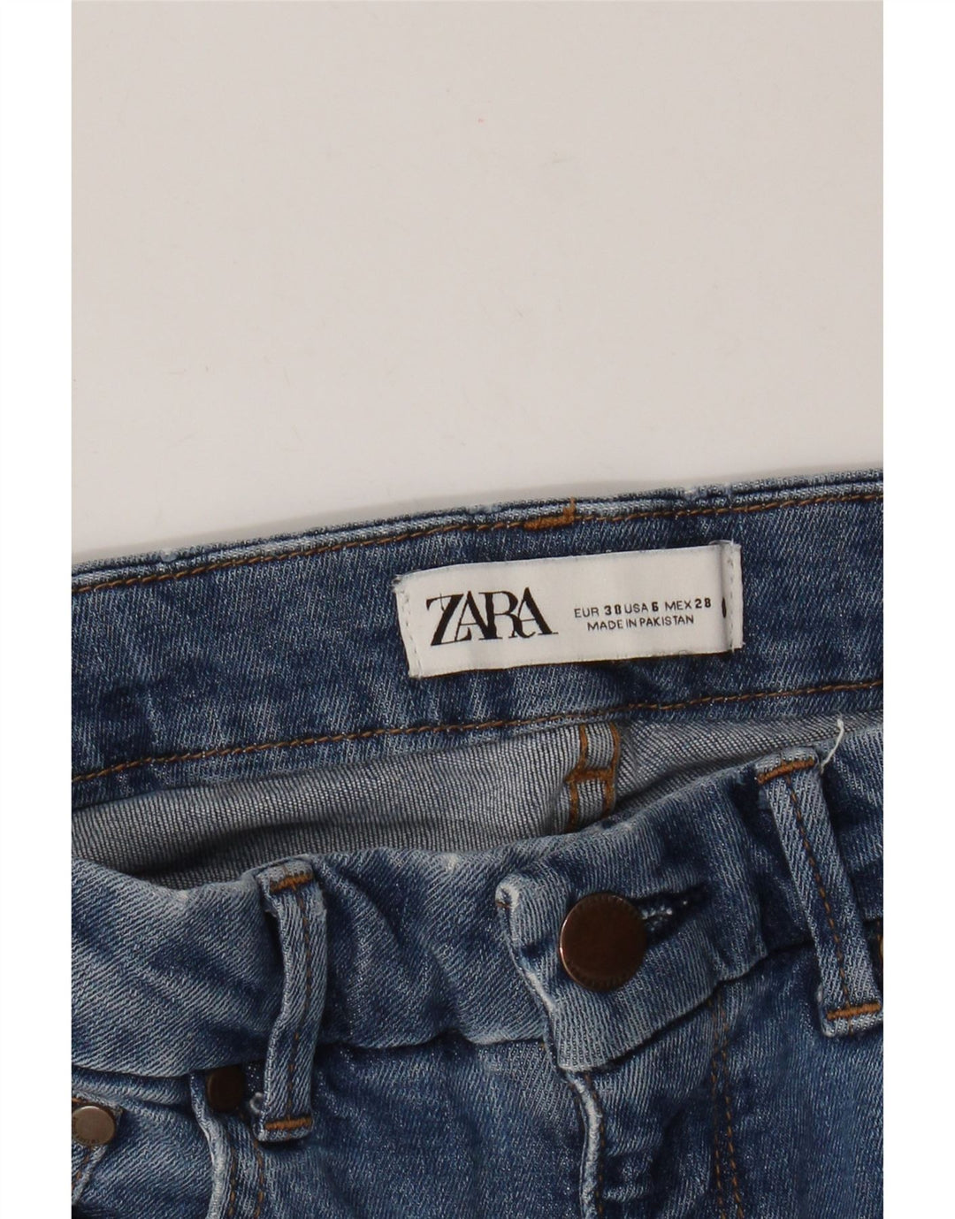 Jeans svasati da donna Zara EU 38 piccoli W28 L27 Blu