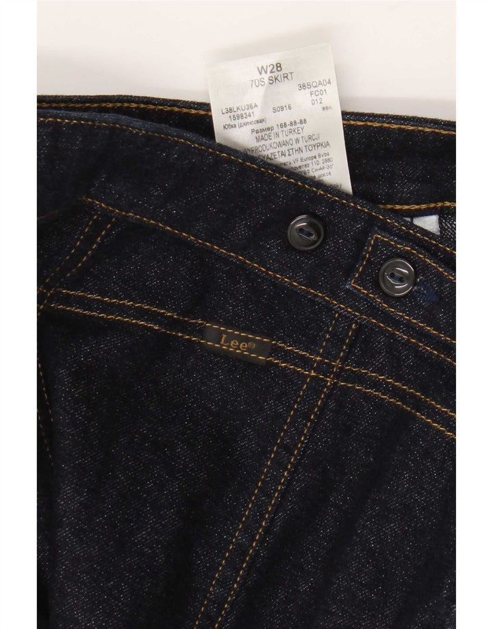 Gonna in denim da donna Lee W28 cotone blu navy medio