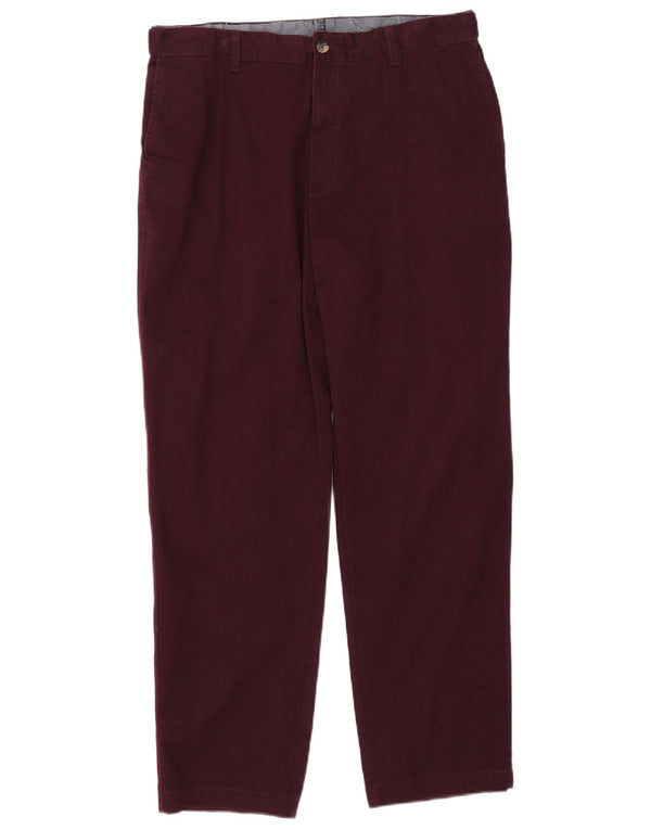 Pantaloni chino dritti da uomo James Pringle W40 L31 cotone bordeaux