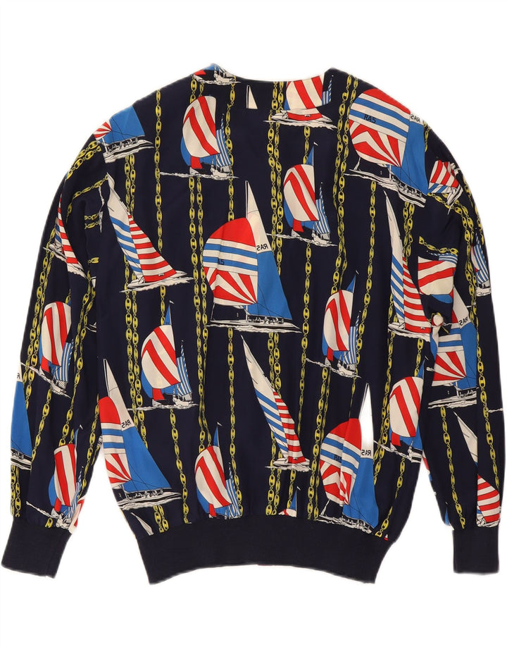 AGENDA Bomber da donna con motivo astratto IT 42 Medio Blu Navy Seta