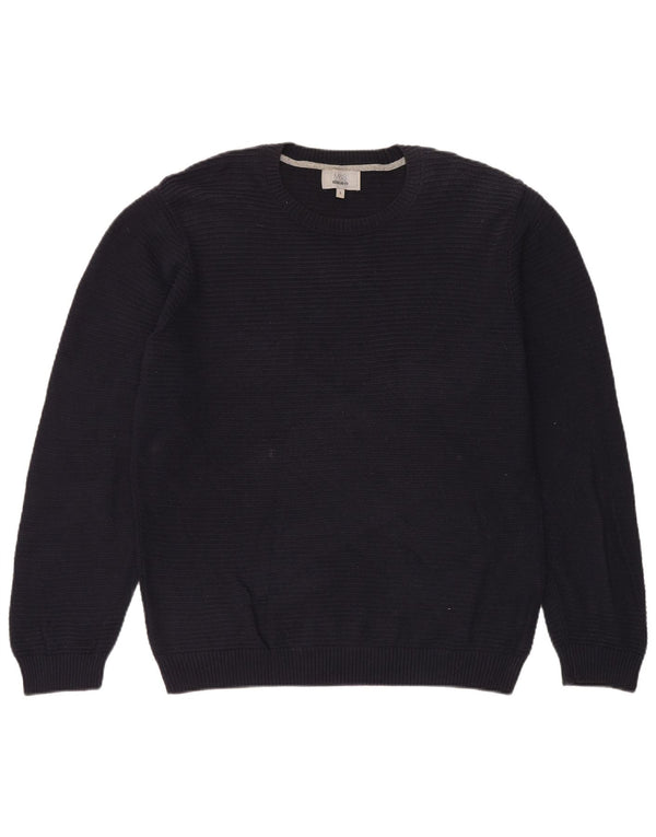 Maglione maglione girocollo da uomo Marks & Spencer vestibilità regolare grande blu navy