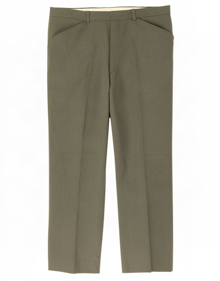 Pantaloni casual dritti da uomo Farah W34 L29 poliestere kaki