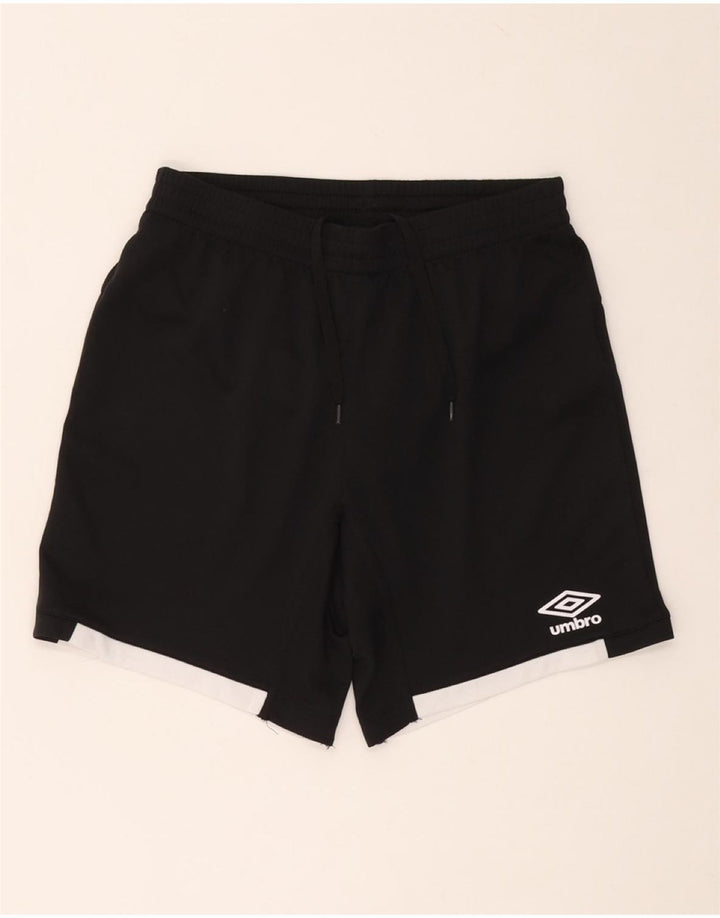 UMBRO Mens Sport Shorts Small  Black Colourblock Polyester