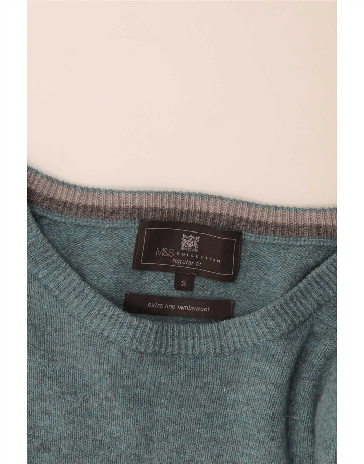Maglione da uomo Marks & Spencer vestibilità regolare con scollo a barca piccolo blu