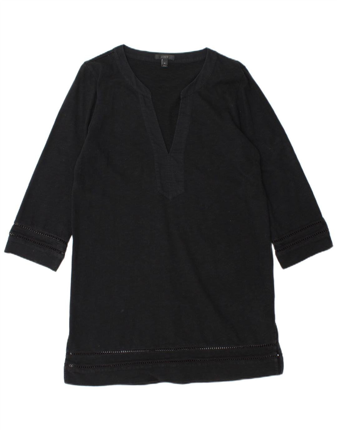 Abito a tunica con maniche a 3/4 da donna J. Crew UK 14 cotone nero medio