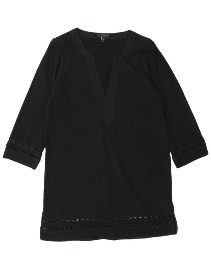 Abito a tunica con maniche a 3/4 da donna J. Crew UK 14 cotone nero medio