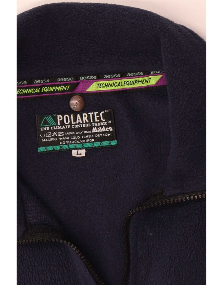 Giacca in pile da uomo Aesse UK 40 Large Blu Navy in poliestere
