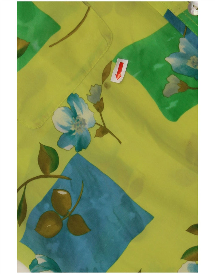 CHERIE Camicetta da donna a maniche corte trasparente IT 48 XL Verde floreale