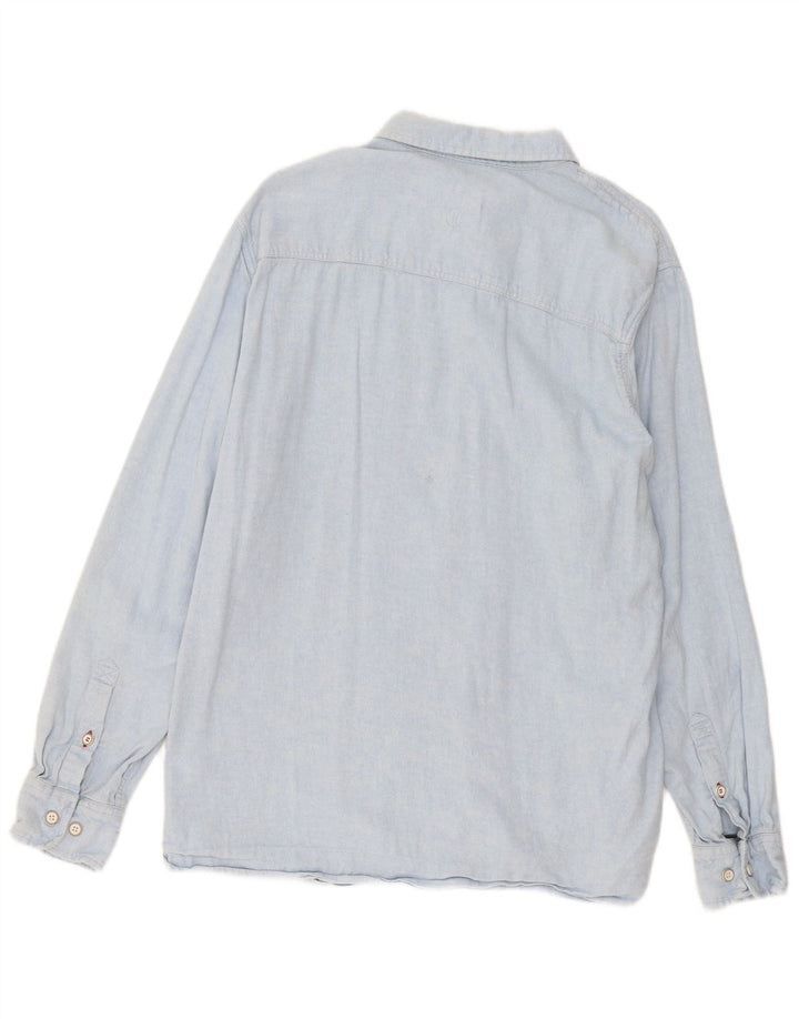Camicia in flanella da uomo Fat Face, grande lino blu