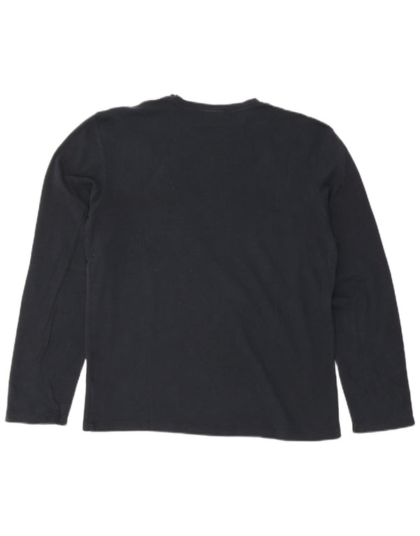 Top Trussardi Uomo Manica Lunga Cotone Righe Grandi Blu Navy