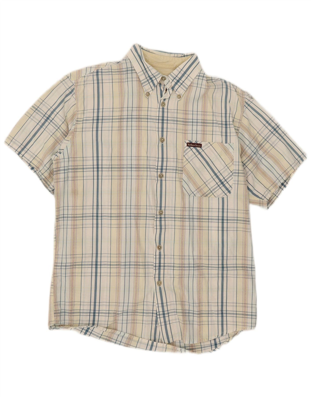 Camicia a maniche corte da uomo Marlboro Classics in cotone a quadri multicolore medio