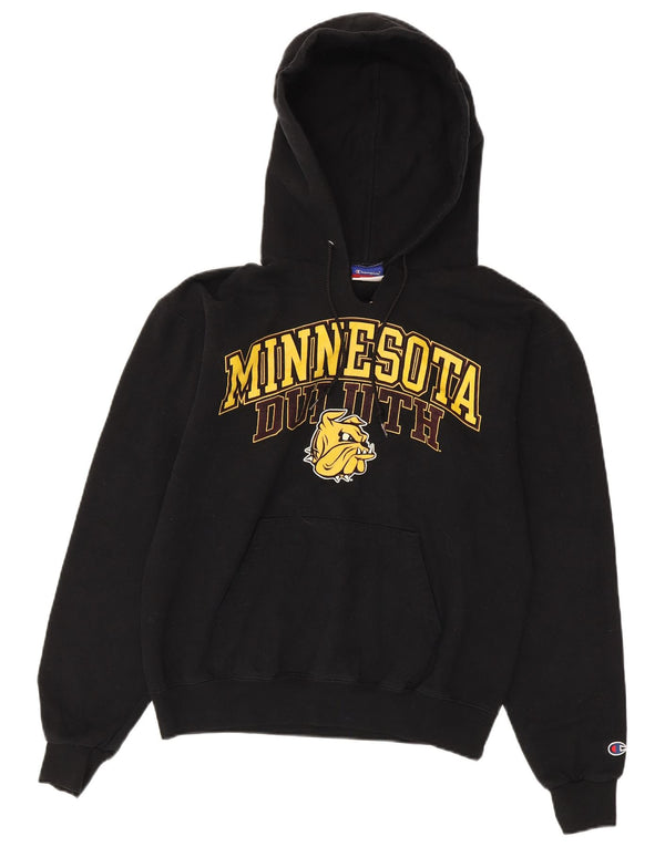 Felpa con cappuccio grafica Champion da donna Minnesota Duluth UK 14 media nera