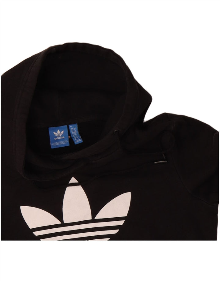 Maglione con cappuccio oversize grafico da donna ADIDAS UK 10 piccolo poliestere nero