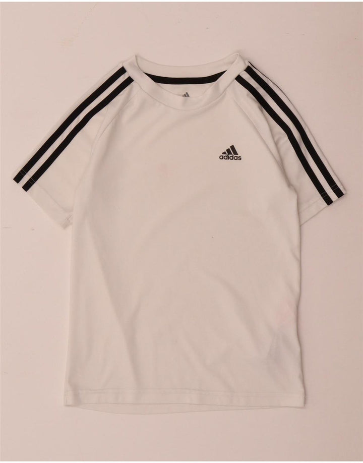 Maglietta Adidas Aeroready da ragazzo, 9-10 anni, in poliestere bianco