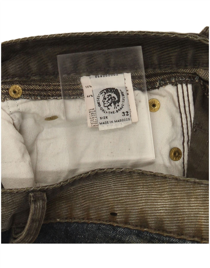 Jeans dritti da donna Diesel W32 L32 poliestere kaki