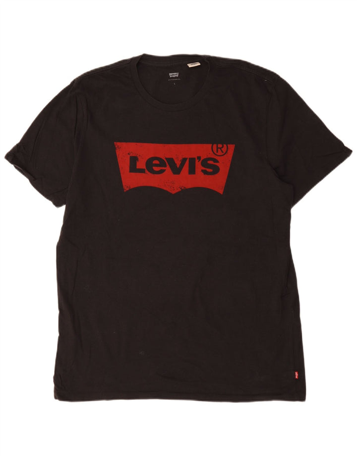 T-shirt grafica da uomo Levi's Top grande in cotone nero