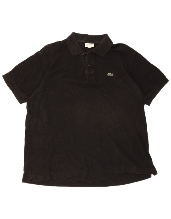 Polo Lacoste da uomo vestibilità classica taglia 7 2XL cotone nero