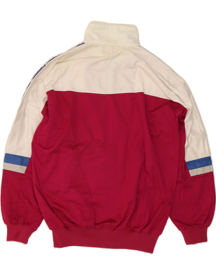 ASICS Womens Graphic Tracksuit Top Jacket IT 46 Large Red Colourblock Vintage Asics and Second-Hand Asics from Messina Hembry 