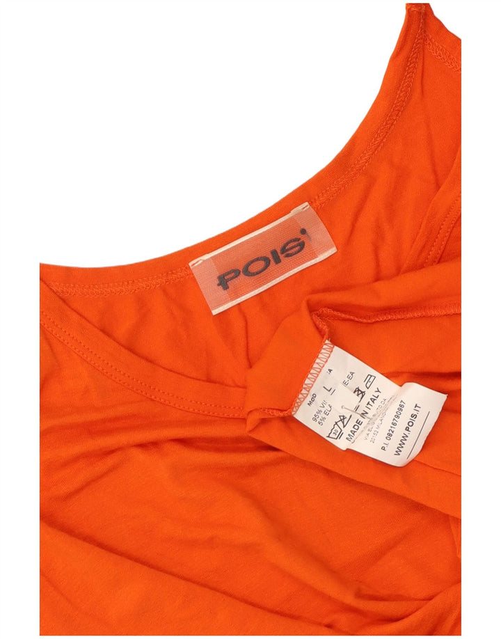 Canottiera vintage da donna UK 14 grande in viscosa arancione