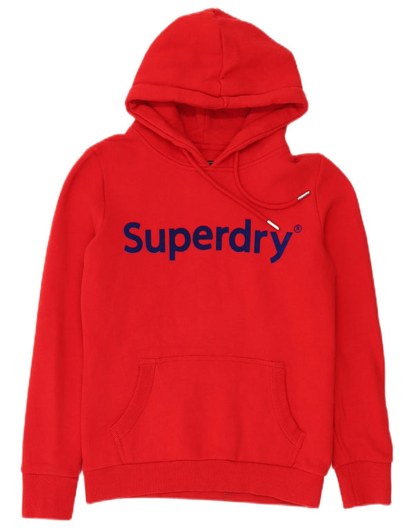 Felpa con cappuccio grafica da donna Superdry UK 10 Small rossa