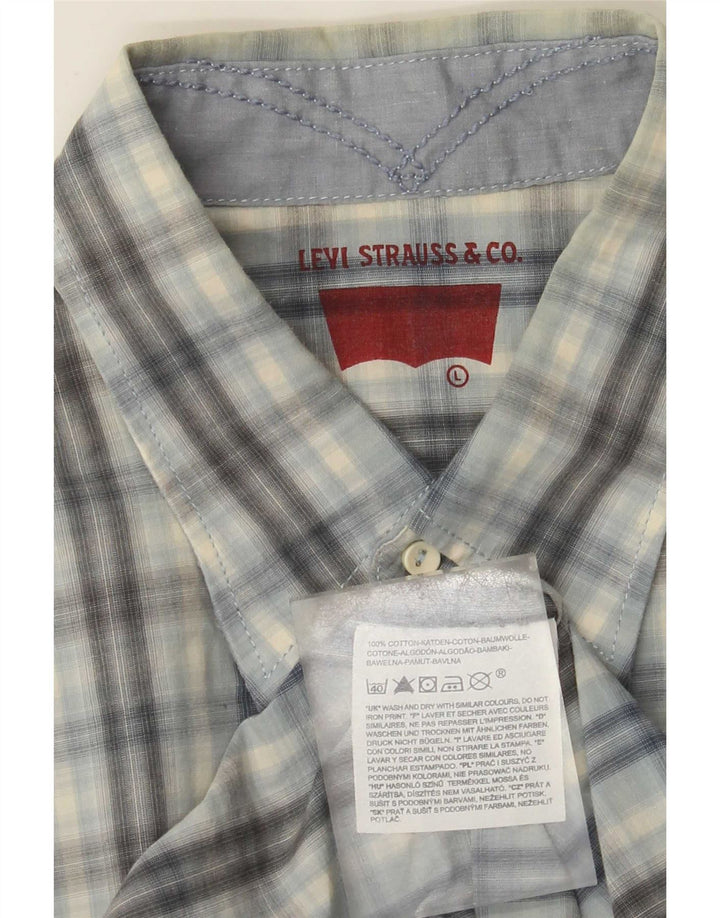 Camicia Levi's da uomo in cotone a quadri grandi blu