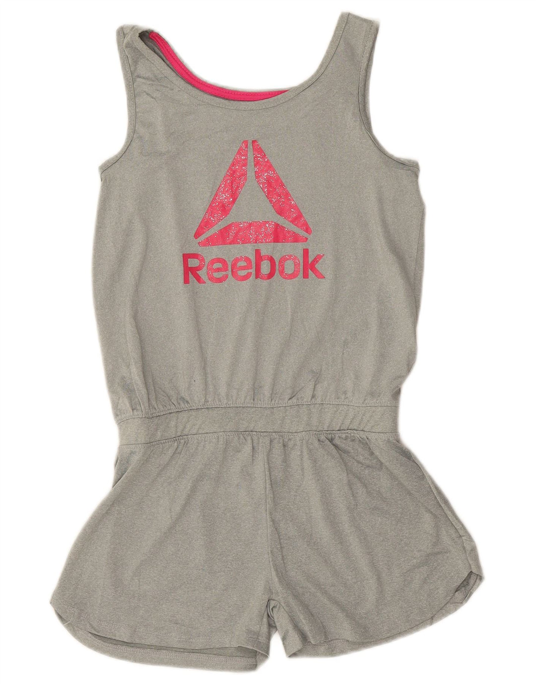 Tutina corta senza maniche grafica Reebok per ragazze 14-15 anni XL poliestere grigio