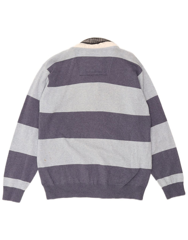 Polo da rugby da uomo Marks & Spencer Blue Harbour a righe blu medio