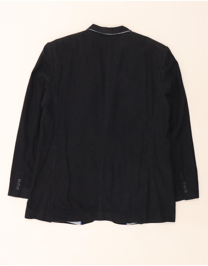 Giacca blazer a 2 bottoni da uomo Marks & Spencer UK 44 XL lino blu navy
