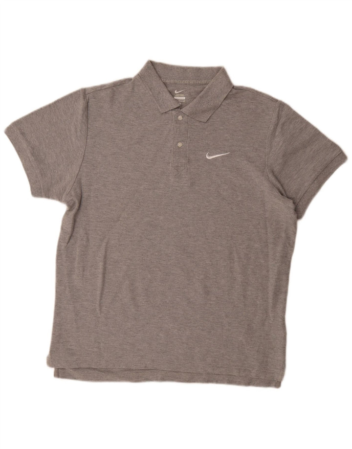Polo NIKE da uomo grande in cotone grigio