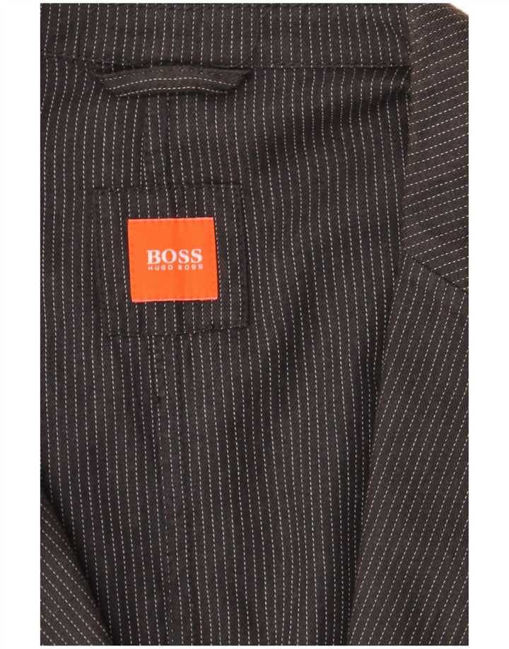 Giacca blazer da uomo a 2 bottoni HUGO BOSS UK 42 XL gessato grigio